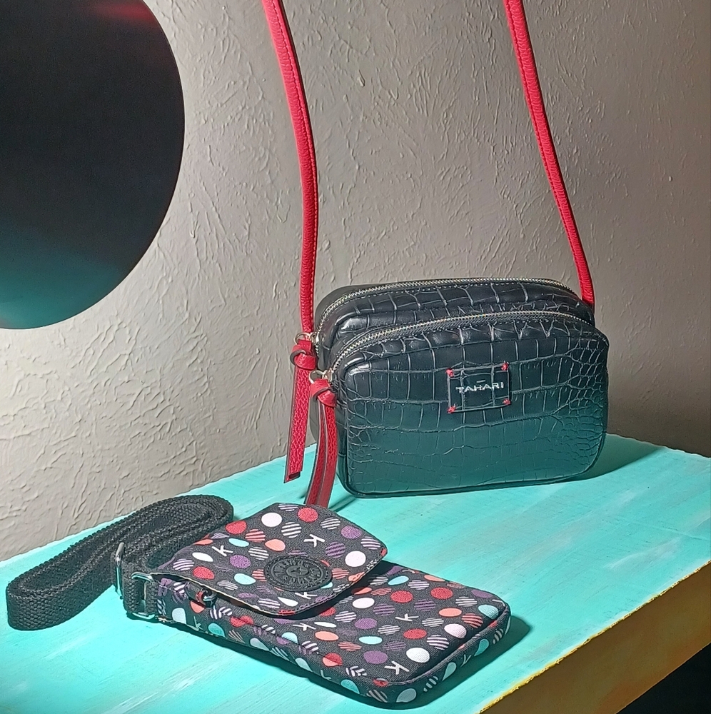 Crossbody lot New Tahari and used Kipling tally mini